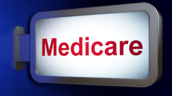 Health Concept: Medicare On Billboard Background