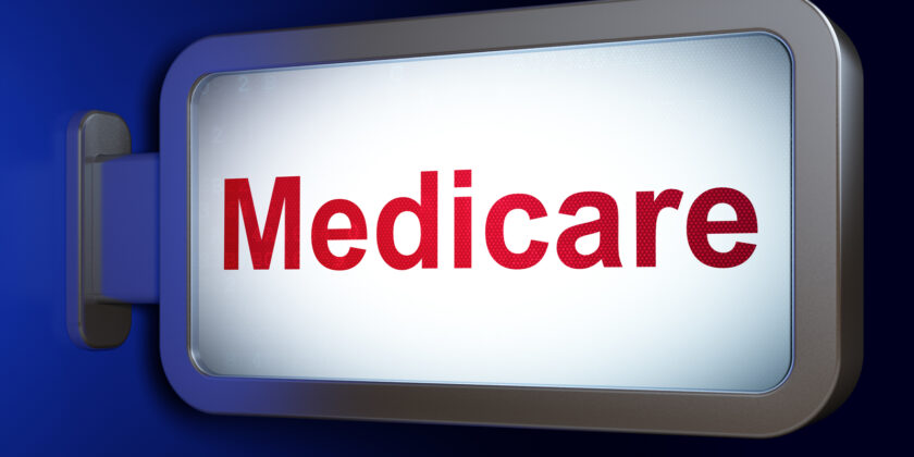 Health Concept: Medicare On Billboard Background