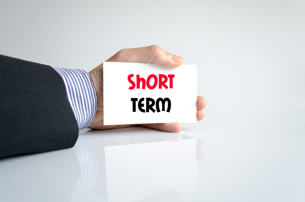 Short term text concept isolated over white background
